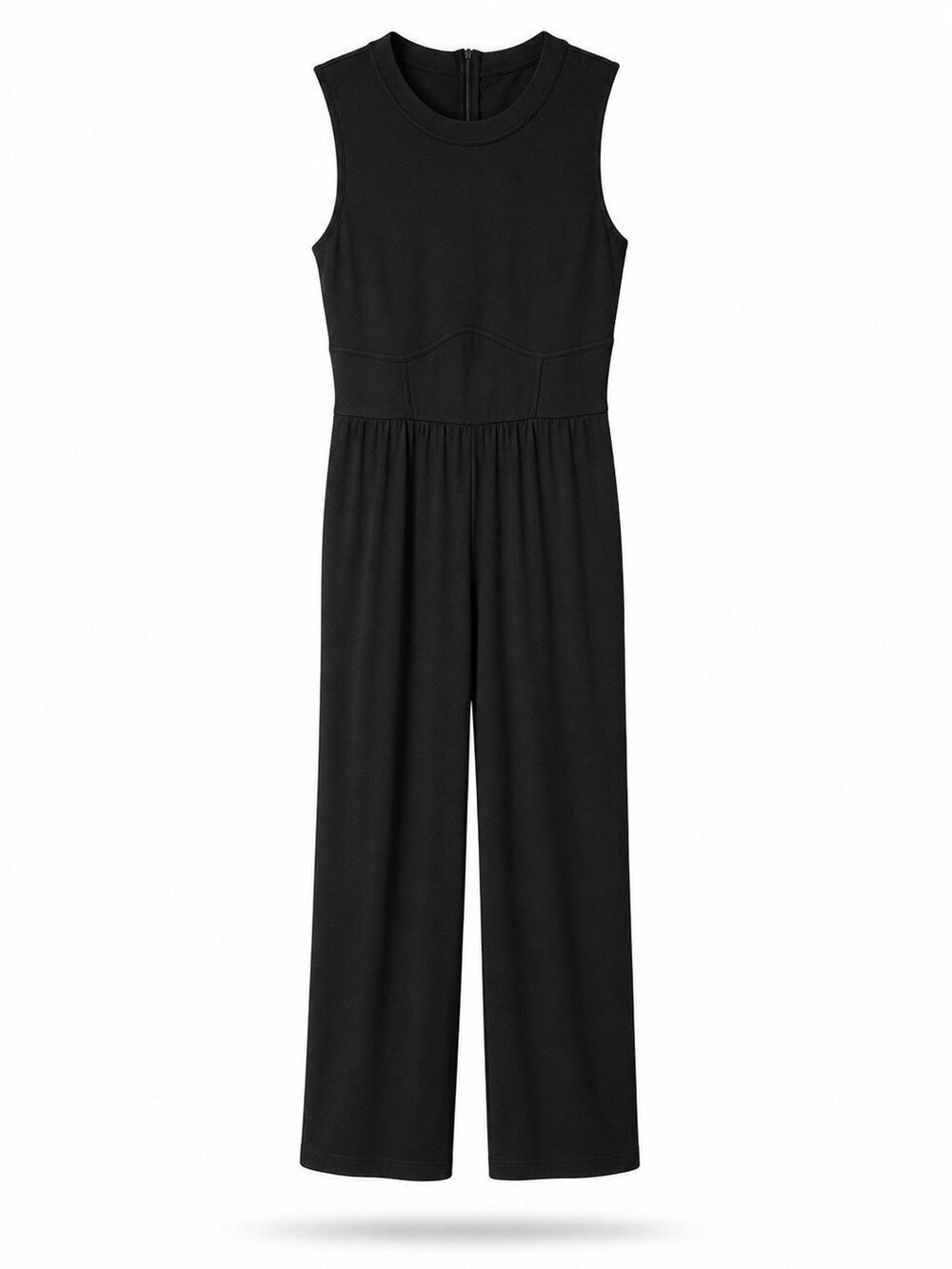 Cider Women’s Black Sleeveless Wide Leg Jumpsuit Corset Waist NWT
